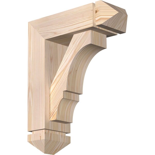 Ekena Millwork Balboa Arts and Crafts Smooth Bracket w/ Offset Brace, Douglas Fir, 5 1/2"W x 16"D x 20"H BKT0604X16X20BOA03SDF - main